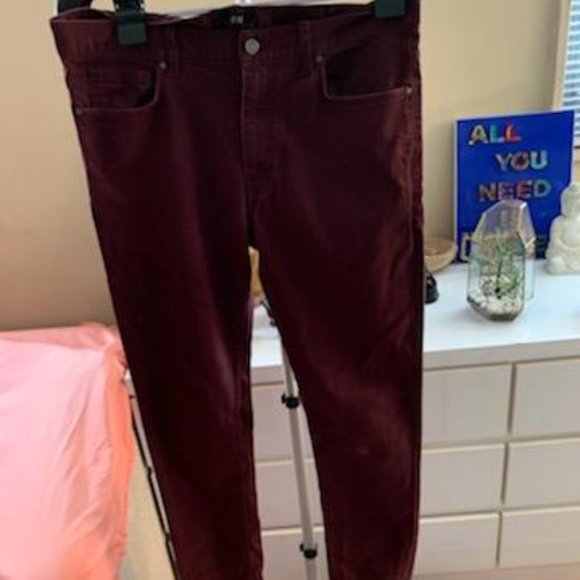 H & M  Slim fit maroon jeans - Picture 2 of 7